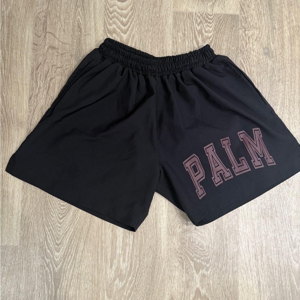Palm Angels Black Shorts with Logo
